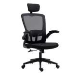 Ergonomic Office Chair with Lumbar Support and Headrest, Black