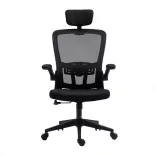 Ergonomic Office Chair with Lumbar Support and Headrest, Black