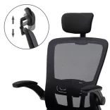 Ergonomic Office Chair with Lumbar Support and Headrest, Black