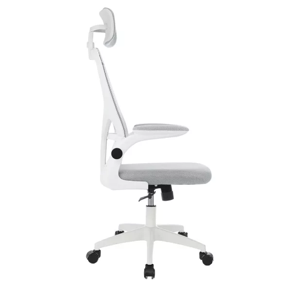 Ergonomic Office Chair with Lumbar Support and Headrest, Gray