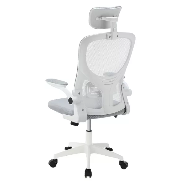 Ergonomic Office Chair with Lumbar Support and Headrest, Gray