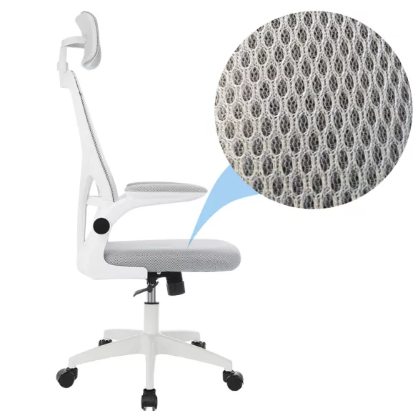 Ergonomic Office Chair with Lumbar Support and Headrest, Gray