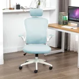 Ergonomic Office Chair with Lumbar Support and Headrest, Light Blue