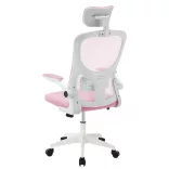 Ergonomic Office Chair with Lumbar Support and Headrest, Pink