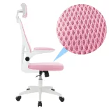 Ergonomic Office Chair with Lumbar Support and Headrest, Pink