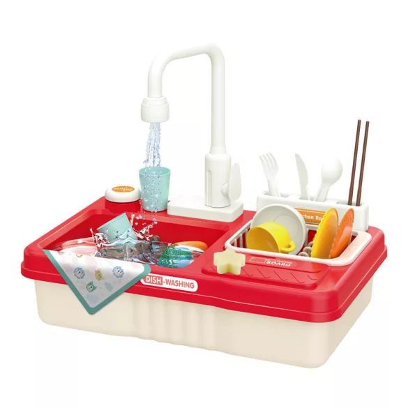 Play Sink Set, 23 Pieces Red