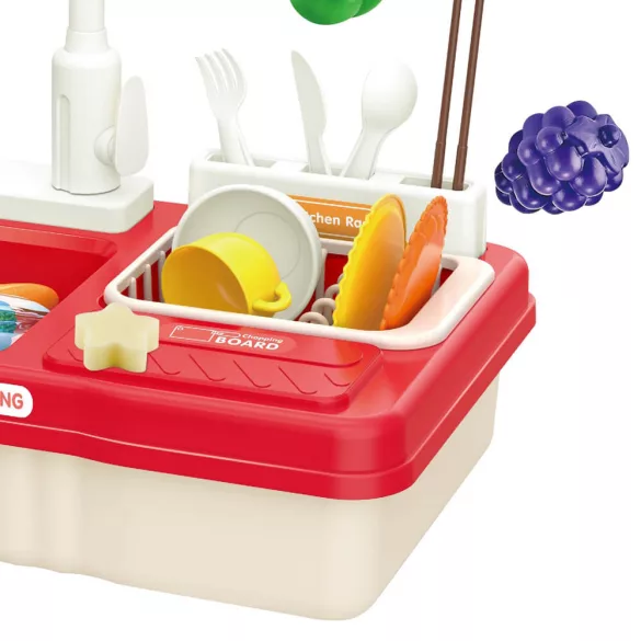 Play Sink Set, 23 Pieces Red