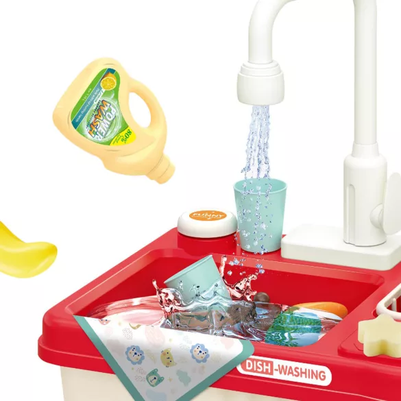 Play Sink Set, 23 Pieces Red