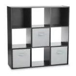 9-Cube Storage Shelf with 3 Baskets