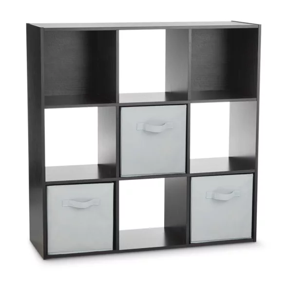 9-Cube Storage Shelf with 3 Baskets