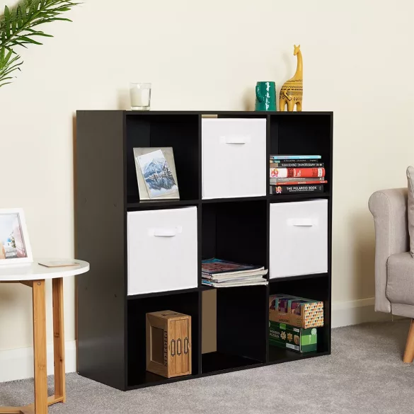 9-Cube Storage Shelf with 3 Baskets