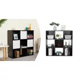 9-Cube Storage Shelf with 3 Baskets