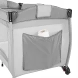 Travel crib with changing pad and play arch, gray