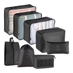 Luggage Organizer Set 8 Pieces, Black