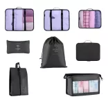 Luggage Organizer Set 8 Pieces, Black