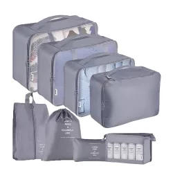 Luggage Organizer Set 8 Pieces, Gray