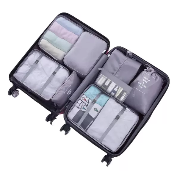 Luggage Organizer Set 8 Pieces, Gray
