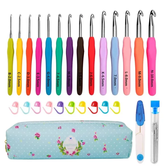 Crochet Hook Set with Accessories in Case
