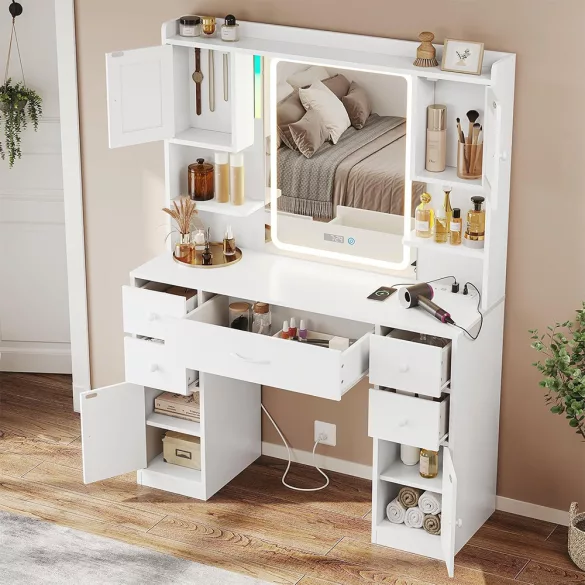 California Vanity Table, White