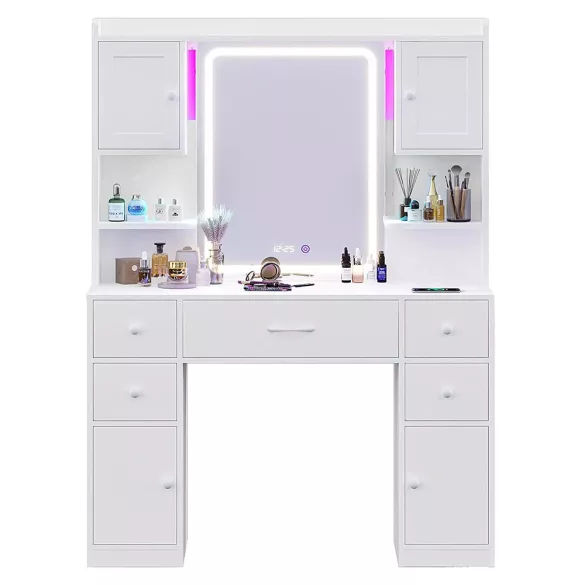 California Vanity Table, White