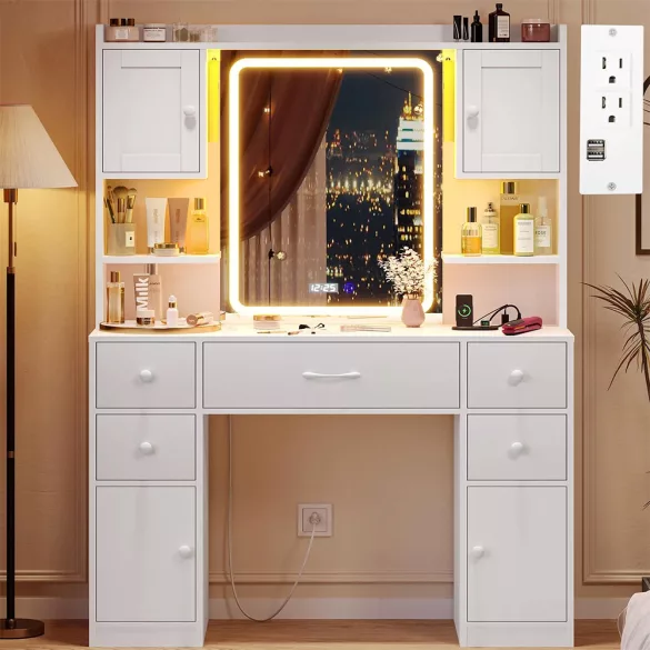 California Vanity Table, White