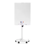 Mobile Magnetic Glass Flipchart Board 70x100 cm