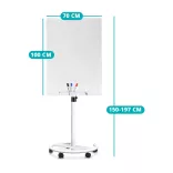 Mobile Magnetic Glass Flipchart Board 70x100 cm
