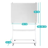 Mobile Magnetic Glass Flipchart Board 120x90 cm