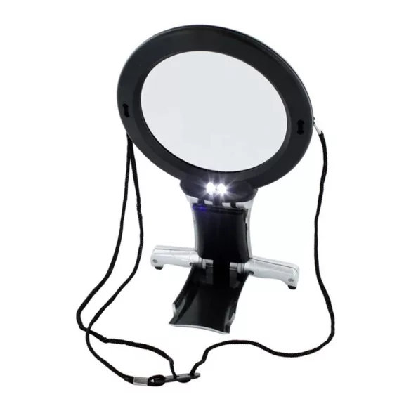 Neck-mounted magnifier with 2 LEDs, cool white