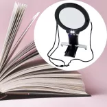 Neck-mounted magnifier with 2 LEDs, cool white