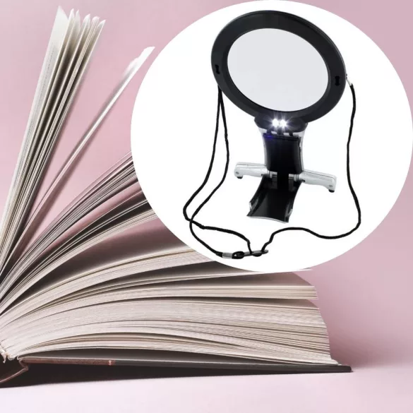 Neck-mounted magnifier with 2 LEDs, cool white