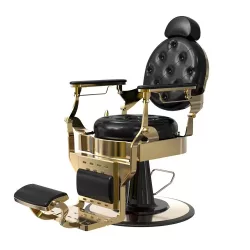 Vintage barber chair, black-gold