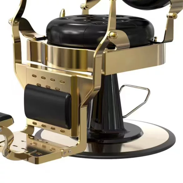 Vintage barber chair, black-gold