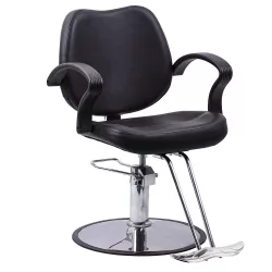 Adjustable Height Hairdresser Chair, Black