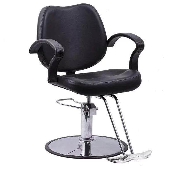 Adjustable Height Hairdresser Chair, Black