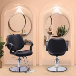 Adjustable Height Hairdresser Chair, Black