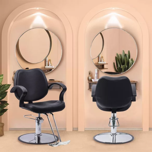 Adjustable Height Hairdresser Chair, Black