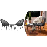 Outdoor/Indoor Armchair Set of 2 with Small Table