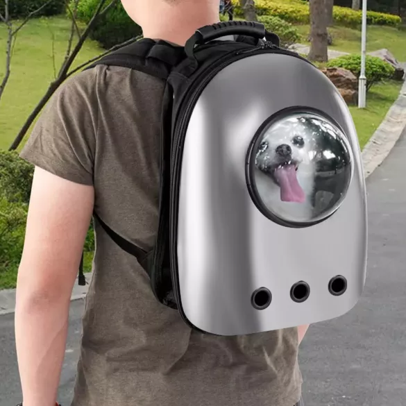 Pet Carrier Backpack, Silver