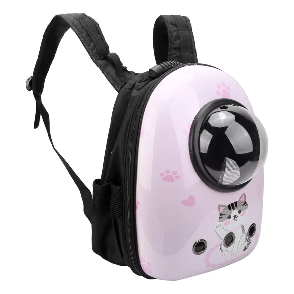 Pet Carrier Backpack, Pink Cat Design