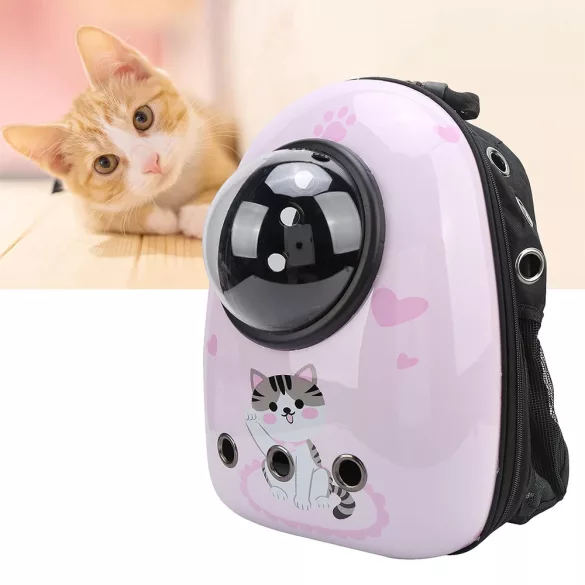 Pet Carrier Backpack, Pink Cat Design