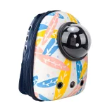 Pet Carrier Backpack, White Leaf Design