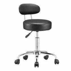 Cosmetic Chair with Backrest, Black