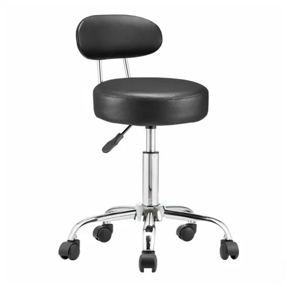 Cosmetic Chair with Backrest, Black