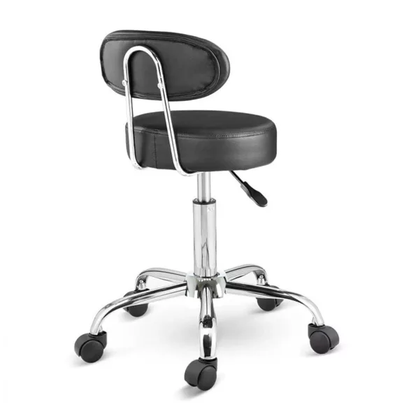 Cosmetic Chair with Backrest, Black