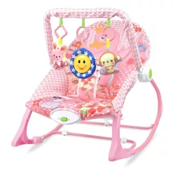 Vibrating Musical Bouncer Chair up to 18kg, Pink