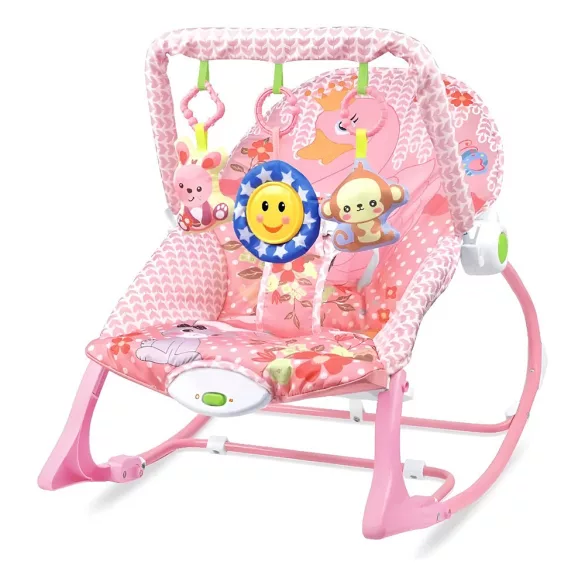 Vibrating Musical Bouncer Chair up to 18kg, Pink
