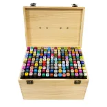Double-ended Alcohol Marker Set in Wooden Box, 176 pcs