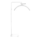Moon, crescent-shaped cosmetic floor lamp, white