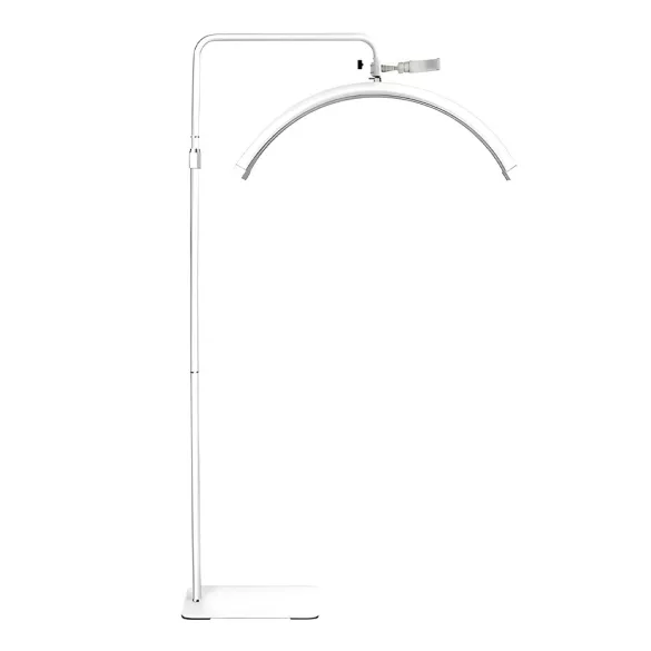 Moon, crescent-shaped cosmetic floor lamp, white